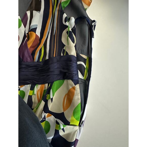 Anthropologie Moulinette Soeurs Sz 6 Abstract Geometric Faux Wrap Colorful Dress - Picture 8 of 14